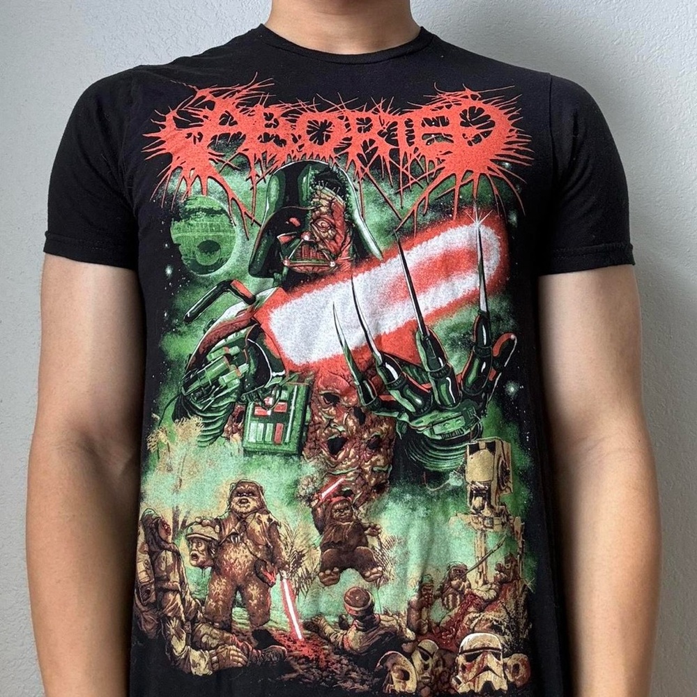 Aborted Star Wars Darth Vader Metal Graphics Black Tee Shirt - Picture 4 of 5